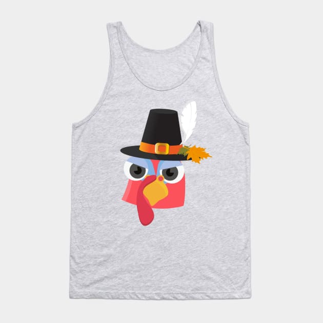 Funny thanksgiving pilgrim turkey Tank Top by tatadonets